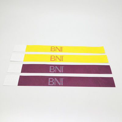 Impressão de logotipos personalizados Tyvek pulseiras de papel Impressão a cores completas para eventos e festivais