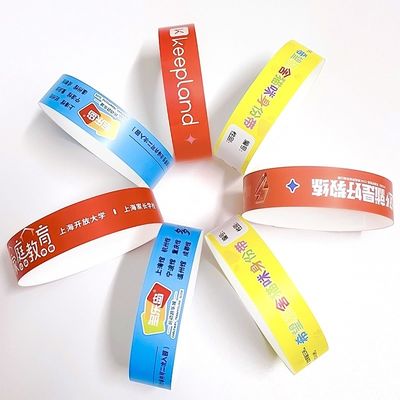 Pulseiras Tyvek à prova d'água de cores completas com numeração sequencial/código de barras