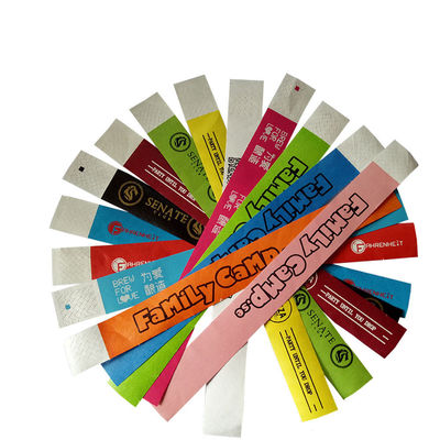 Pulseiras de papel Tyvek personalizáveis à prova d'água para reuniões de festas e controle de multidão fácil