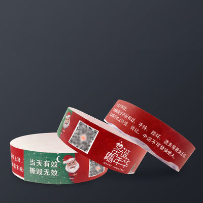 Festa de Natal Reunião Tyvek Pulseiras de papel Segurança com impressão a cores