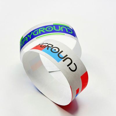 Impressão de logotipo personalizado à prova d'água Pulseiras de papel Tyvek para Eventos Controlo de acesso a reuniões de festas