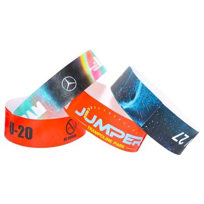 Pulseiras de papel Tyvek ajustáveis para controle de acesso a reuniões de eventos