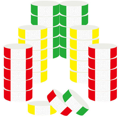 Papel de cor simples Eventos Pulseiras Logotipo Impresso Impermeável Resistente a Lágrimas Entrada Bilhete Pulseiras