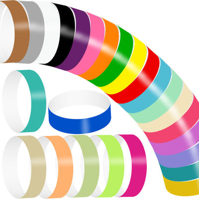 Impressão a cores ajustáveis Papel sintético Pulseiras VIP Logotipo Impresso Impermeável Resistente a lágrimas Evento