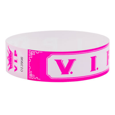 Logotipo Impresso Pulseiras de papel VIP, resistentes à água e lágrimas, bilhete de entrada Pulseiras de papel descartáveis