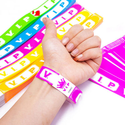 Pulseiras de papel personalizadas para eventos Pulseiras de papel padronizadas para organização fácil de eventos