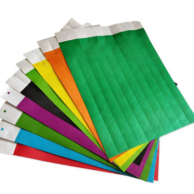 Snap Closure Tyvek Pulseiras de papel Impressão de logotipo personalizado para eventos e identificação