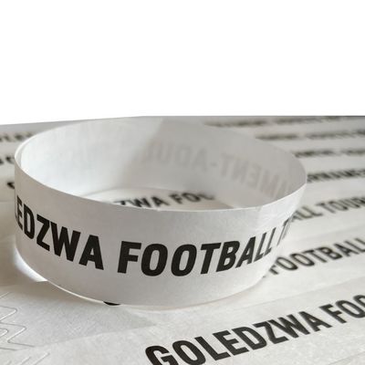 Pulseiras de papel Tyvek ajustáveis com capacidades de impressão à prova d'água e a cores completas