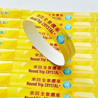 Impressão de logotipo personalizado Tyvek pulseiras de papel à prova d'água e fechamento rápido para festivais