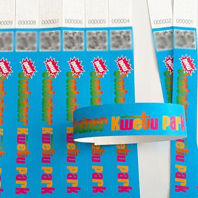 Pulseiras de papel impressas personalizadas Numeração sequencial Código de barras para segurança