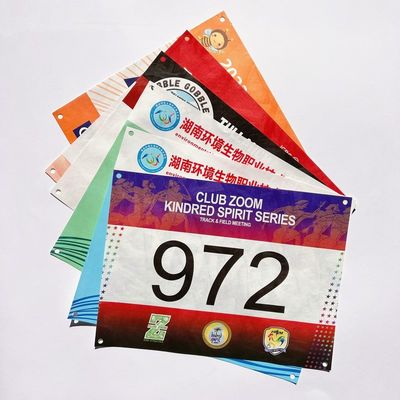 Placa Digital Sport Race Bib Número Tecido Personalizado Número Atlético Livro para eventos de corrida de maratona
