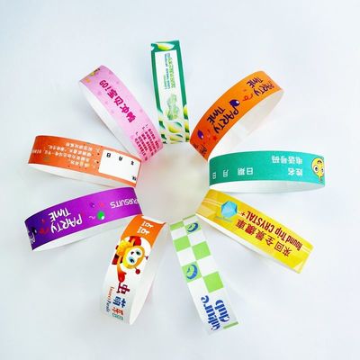 Pulseiras Tyvek descartáveis para eventos de entretenimento e parques de diversões