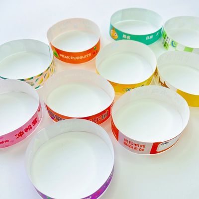 Pulseiras impermeáveis Tyvek personalizadas para encomendas em massa e eventos especiais