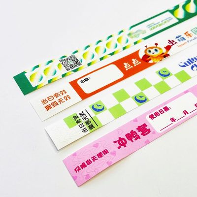 Pulseira de papel Tyvek personalizada para eventos, festas, esportes, bares com diferentes códigos QR para eventos