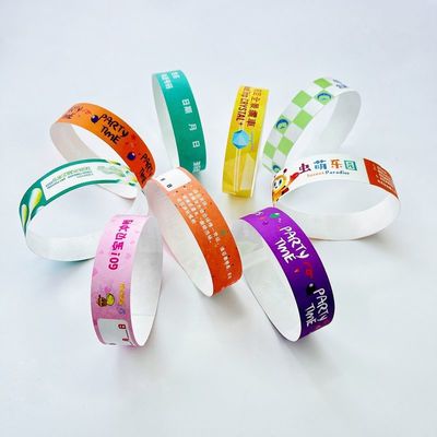 Segurança Numeração sequencial Código de barras Pulseiras de papel Tyvek para eventos duradouros e personalizáveis