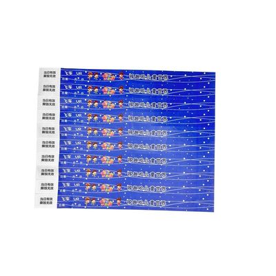 Pulseiras de papel descartáveis à medida Eventos à prova d'água Pulseiras de papel Tyvek Pulseiras de papel com códigos de barras
