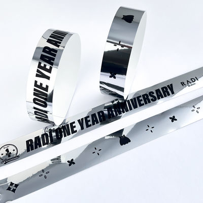 Adicionar logotipo texto pulseiras laser holográficas estilo brilhante para adultos e crianças no evento