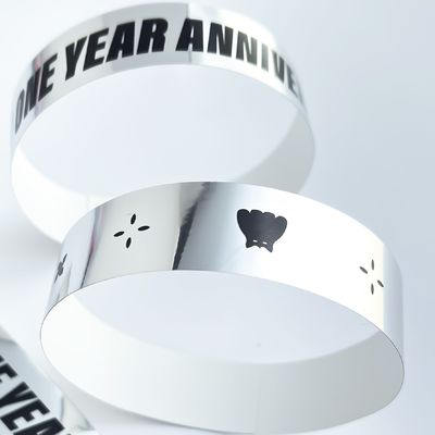 Logotipo Unisex de Cor de Plástico Serviço Personalizado Glitter Pulseira Holográfica em Plástico