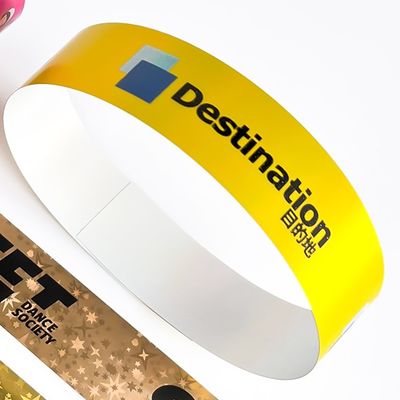 Segurança Pulseiras holográficas descartáveis com texto e logotipos impressos sob medida